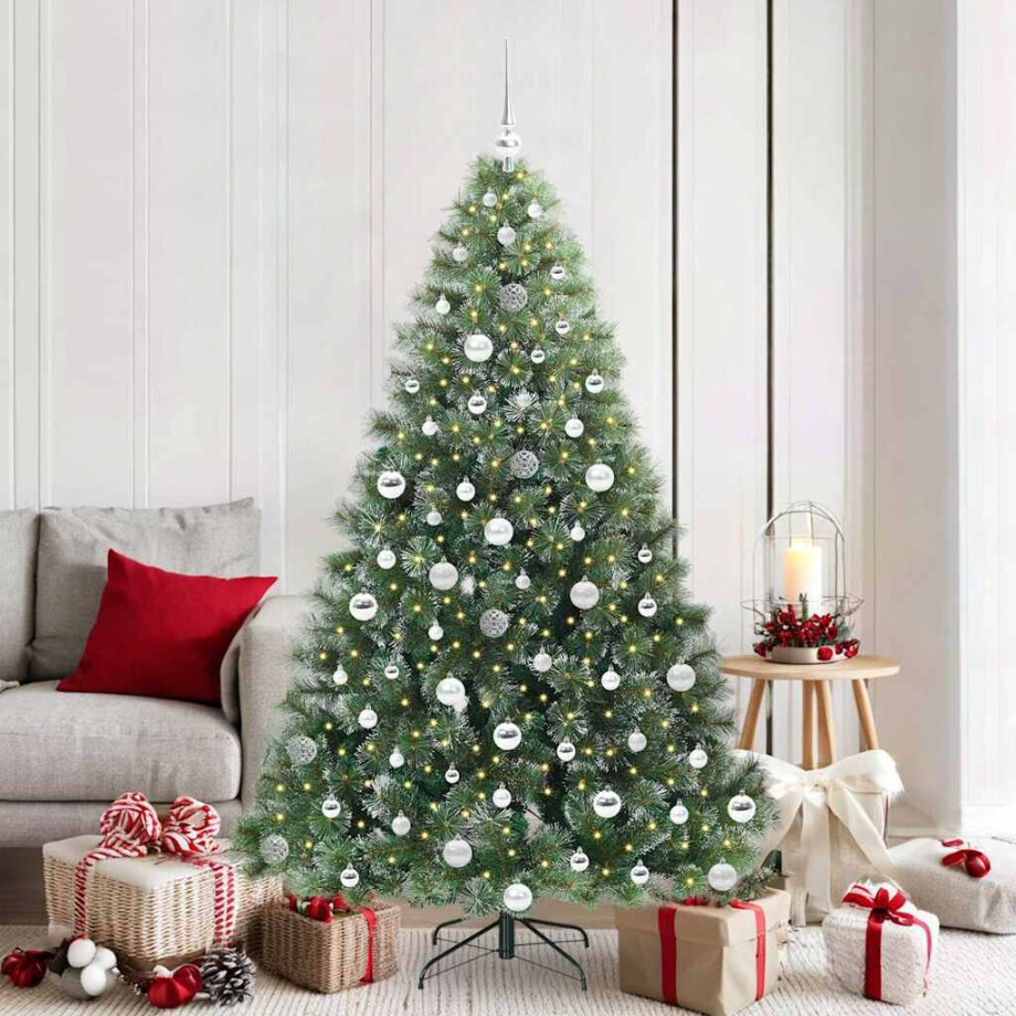 vidaXL Kunstkerstboom met 300 LED met standaard Groen 180 cm PE en PVC vidaXL Kunstkerstboom met 300 LED met standaard Groen 180 cm PE en PVC afbeelding 1