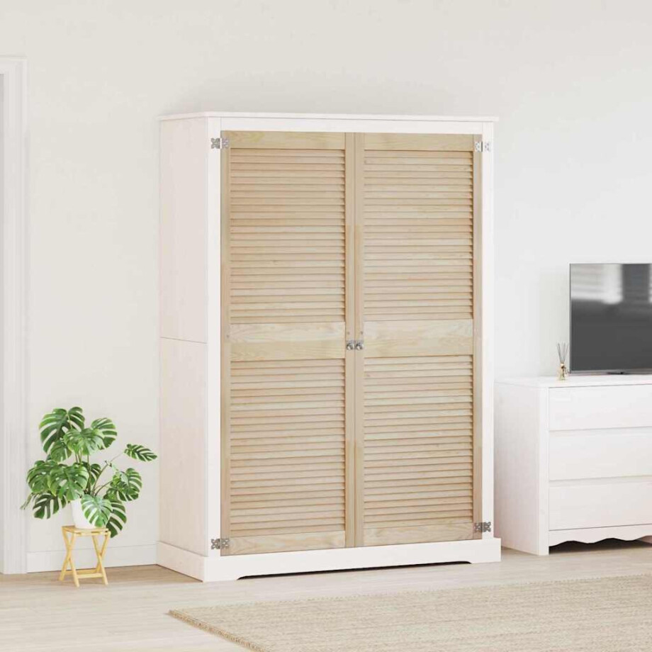 vidaXL Kastdeuren 2 pcs Bruin 170 x 59.5 x 2.1 cm Massief grenenhout afbeelding 1