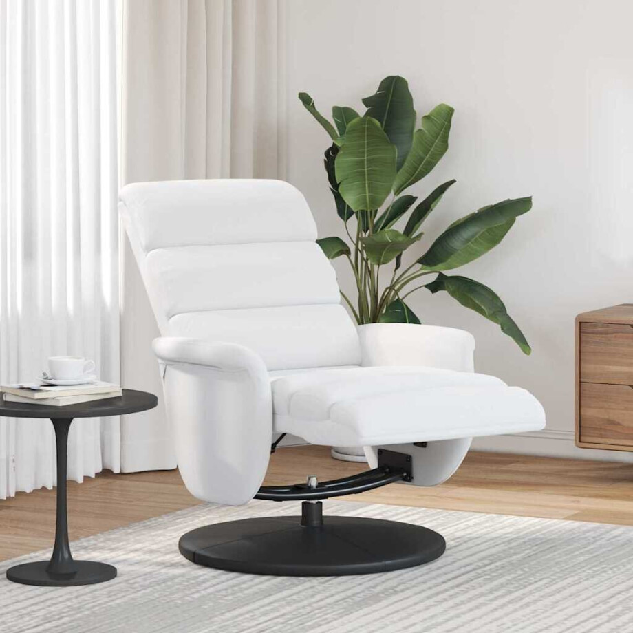 vidaXL Ligstoel Wit 71 x 98 x 106 cm Kunstleer vidaXL Ligstoel Wit 71 x 98 x 106 cm Kunstleer afbeelding 1