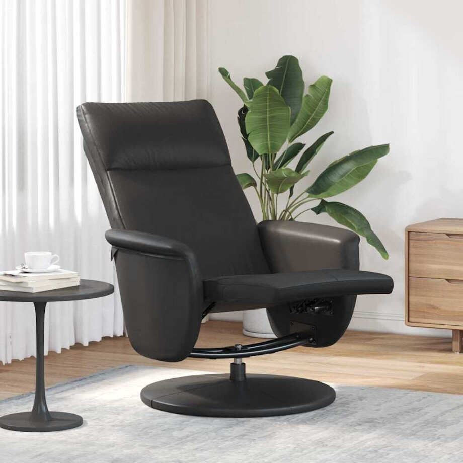 vidaXL Massage Recliner Stoel Zwart Nep Leer afbeelding 1