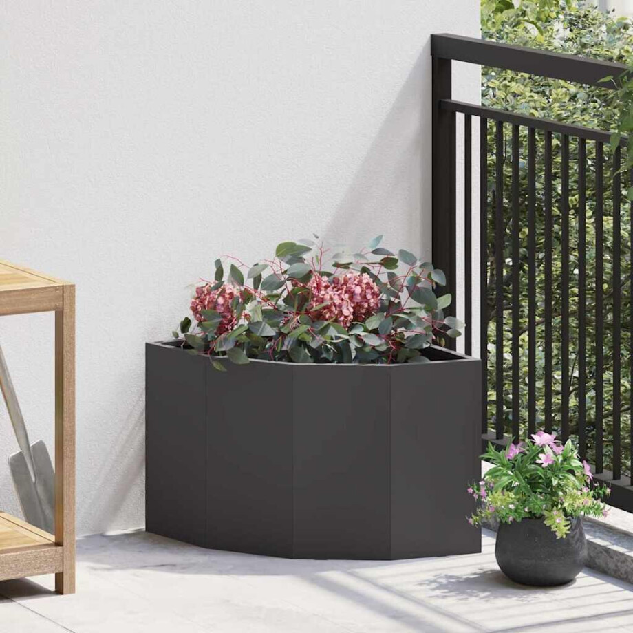 vidaXL Hoek Plantbak Zwart 45 x 45 x 35 cm Staal vidaXL Hoek Plantbak Zwart 45 x 45 x 35 cm Staal afbeelding 1