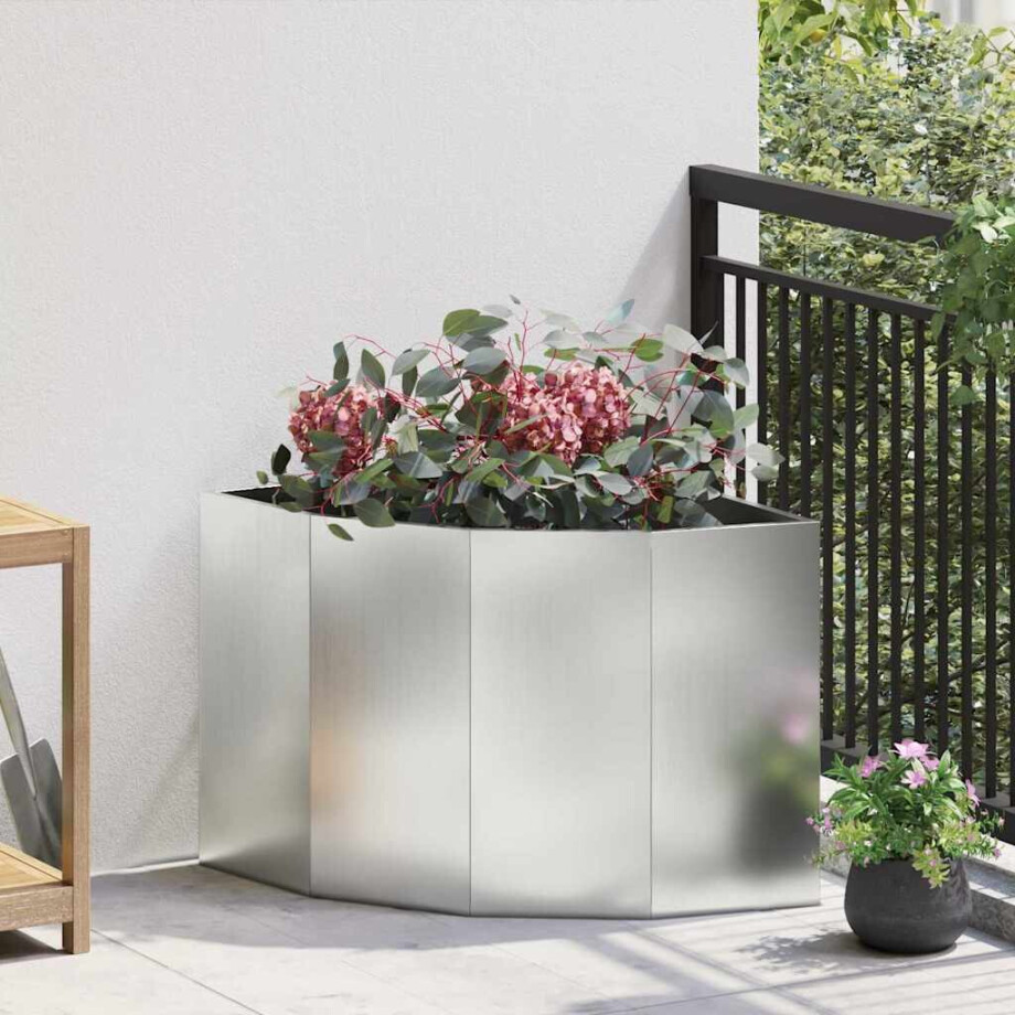 vidaXL Hoek Plantbak Zilver 60 x 60 x 50 cm Gegalvaniseerd staal vidaXL Hoek Plantbak Zilver 60 x 60 x 50 cm Gegalvaniseerd staal afbeelding 1