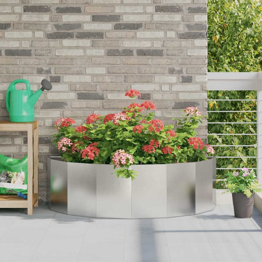 vidaXL Plantenbak Zilver 120 x 60 x 35 cm Roestvrij staal afbeelding 1