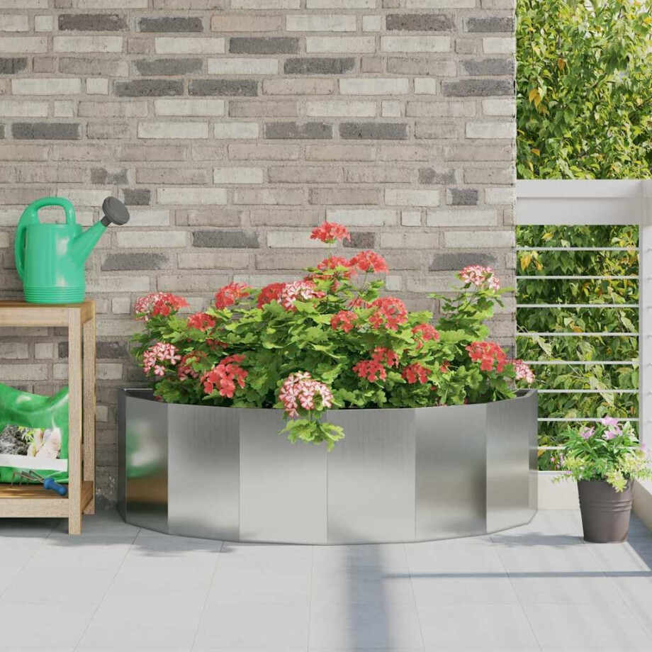 vidaXL Plantenbak Zilver 120 x 60 x 35 cm Gegalvaniseerd staal afbeelding 1