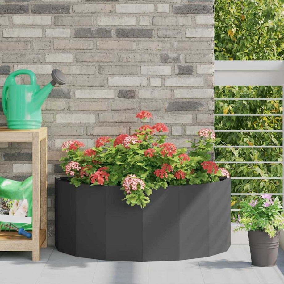 vidaXL Plantenbak Zwart 90 x 45 x 35 cm Staal afbeelding 1