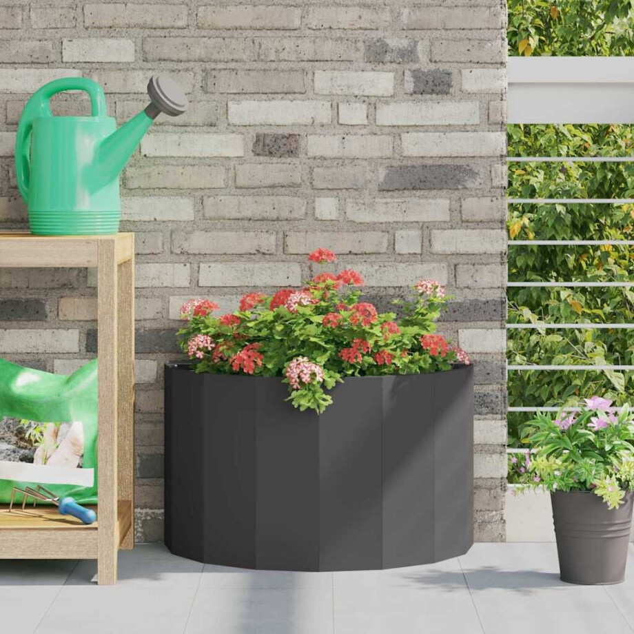 vidaXL Plantenbak Zwart 60 x 30 x 35 cm Staal vidaXL Plantenbak Zwart 60 x 30 x 35 cm Staal afbeelding 1