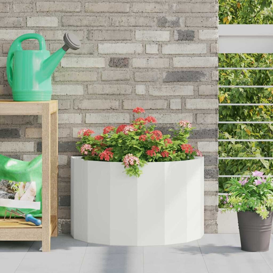 vidaXL Plantenbak Wit 60 x 30 x 35 cm Staal vidaXL Plantenbak Wit 60 x 30 x 35 cm Staal afbeelding 1