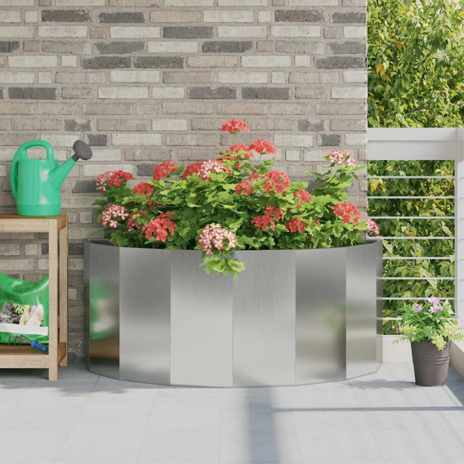vidaXL Plantenbak Zilver 120 x 60 x 50 cm Gegalvaniseerd staal afbeelding 1