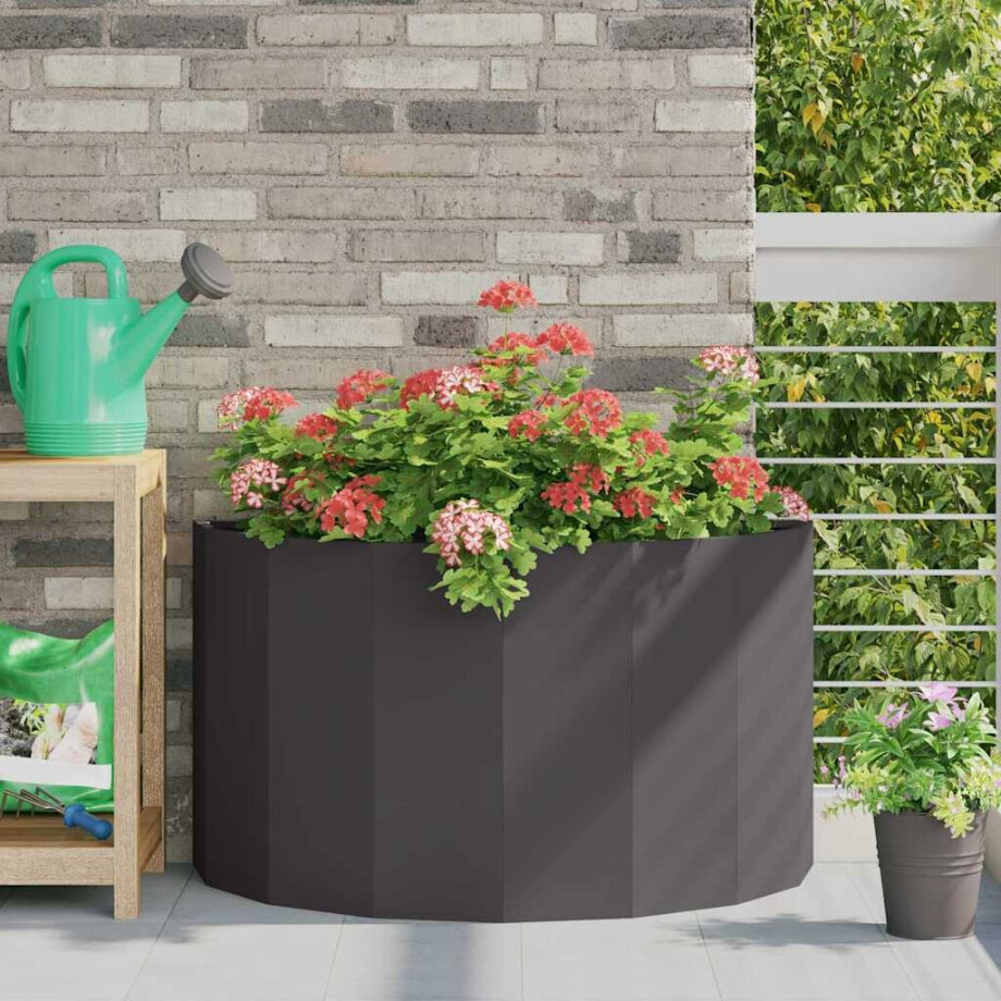vidaXL Plantenbak Zwart 90 x 45 x 50 cm Staal afbeelding 1