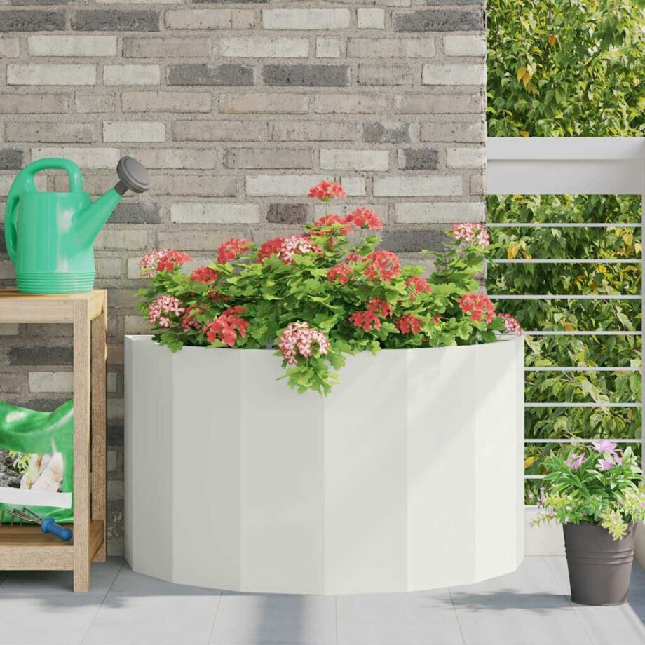vidaXL Plantenbak Wit 90 x 45 x 50 cm Staal vidaXL Plantenbak Wit 90 x 45 x 50 cm Staal afbeelding 1