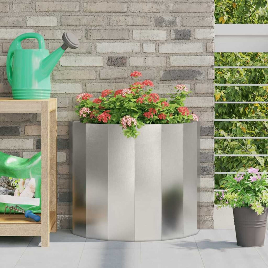 vidaXL Plantenbak Zilver 60 x 30 x 50 cm Roestvrij staal afbeelding 1