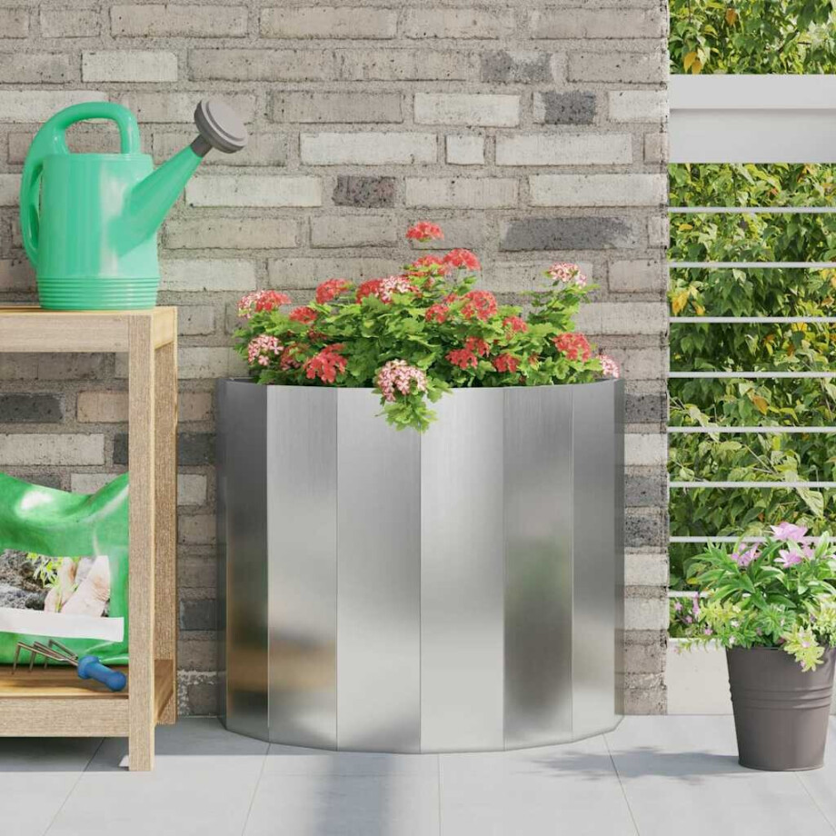vidaXL Plantenbak Zilver 60 x 30 x 50 cm Gegalvaniseerd staal afbeelding 1