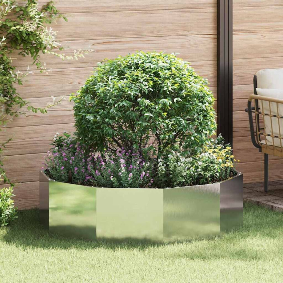 vidaXL Plantenbak Zilver 120 x 120 x 35 cm Roestvrij staal afbeelding 1