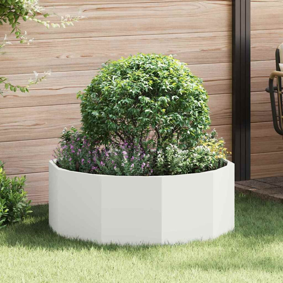 vidaXL Plantenbak Wit 90 x 90 x 35 cm Staal vidaXL Plantenbak Wit 90 x 90 x 35 cm Staal afbeelding 1