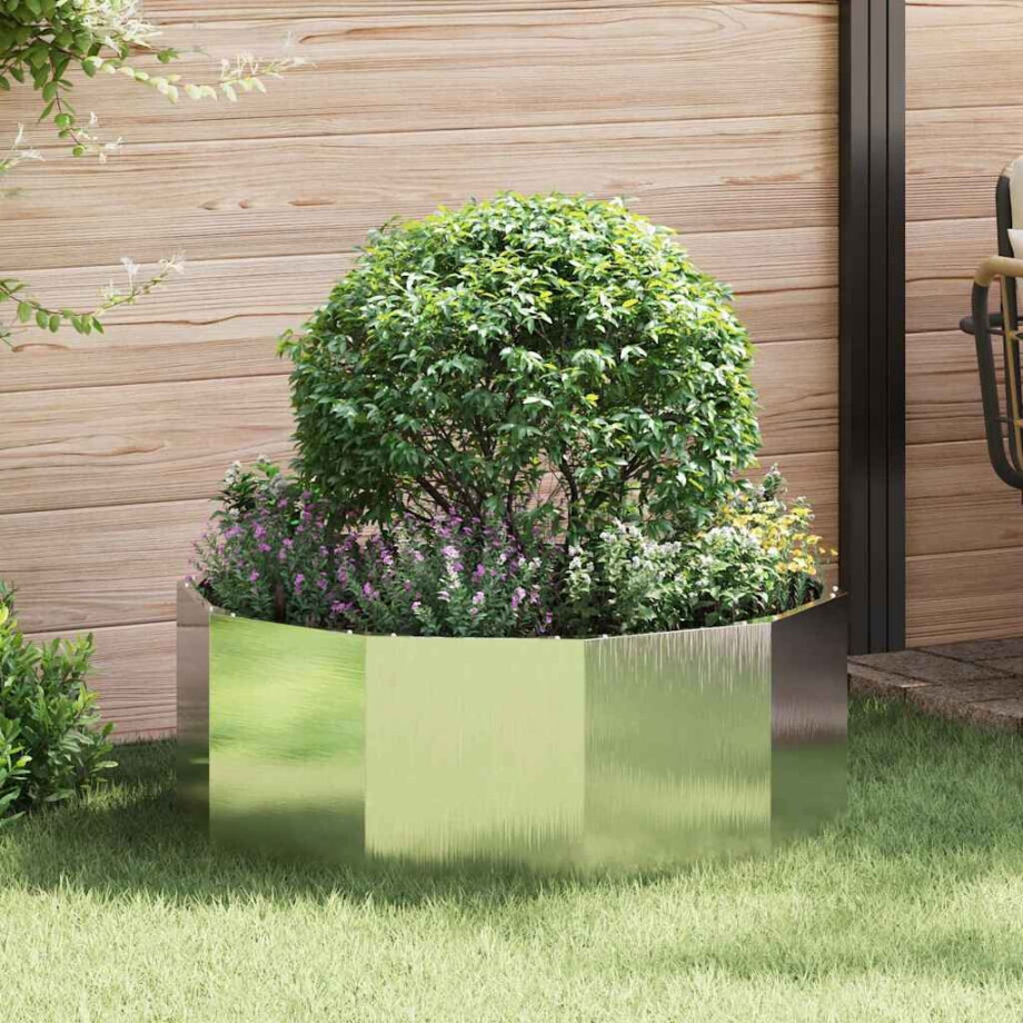 vidaXL Plantenbak Zilver 90 x 90 x 35 cm Roestvrij staal afbeelding 1