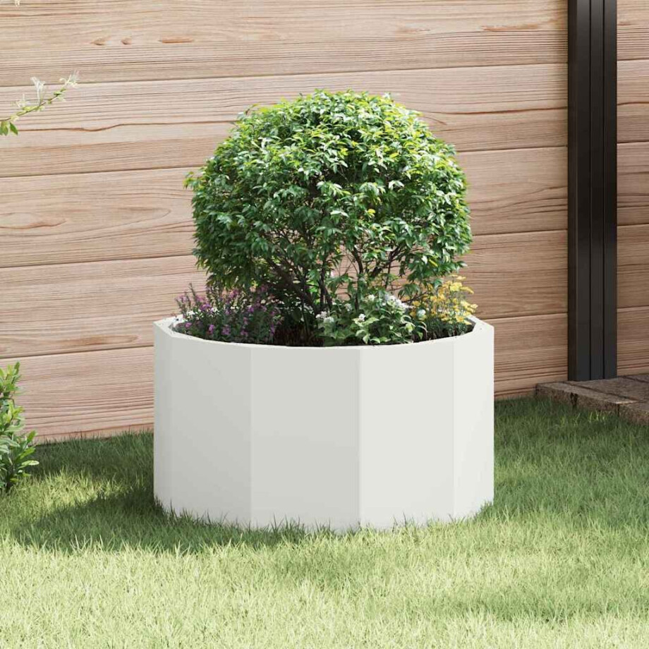 vidaXL Plantenbak Wit 60 x 60 x 35 cm Staal vidaXL Plantenbak Wit 60 x 60 x 35 cm Staal afbeelding 1