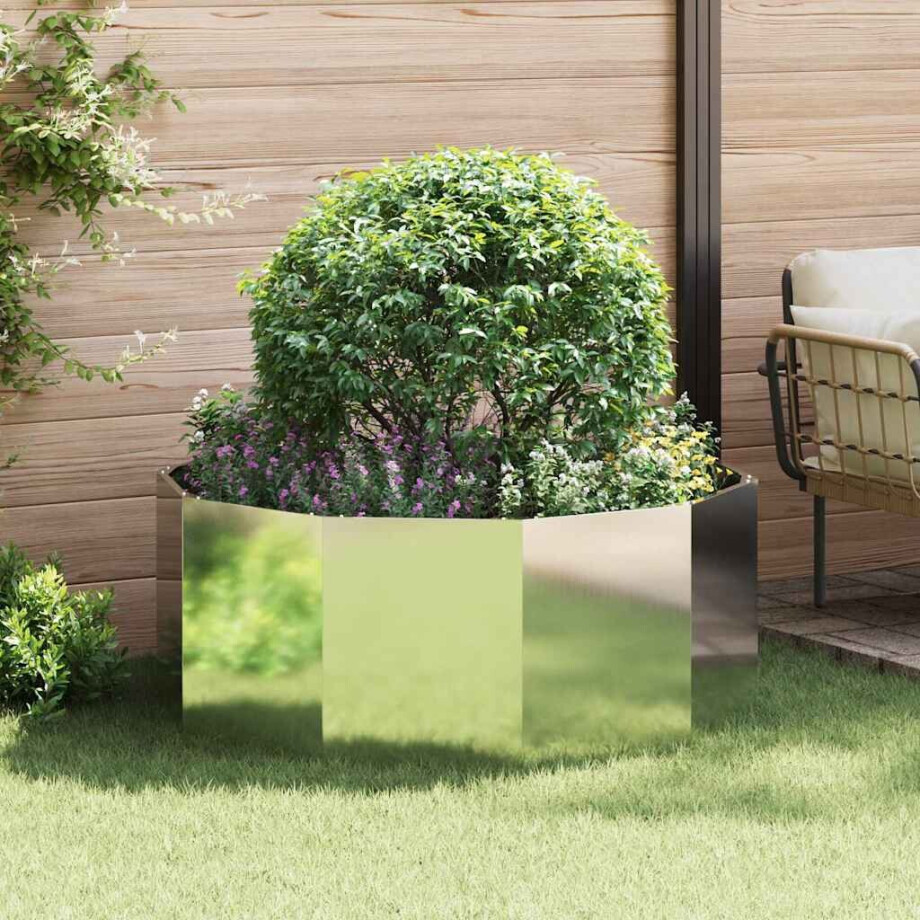 vidaXL Plantenbak Zilver 120 x 120 x 50 cm Gegalvaniseerd staal afbeelding 1