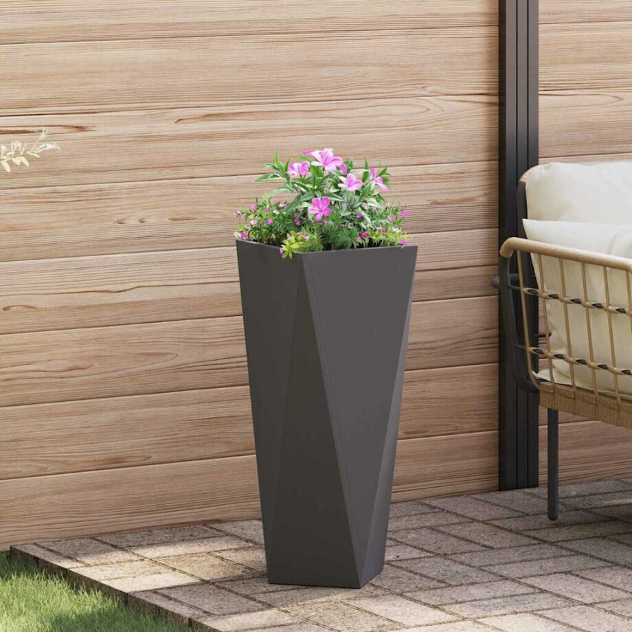vidaXL Plantenbak Zwart 30 x 30 x 75 cm Staal vidaXL Plantenbak Zwart 30 x 30 x 75 cm Staal afbeelding 1