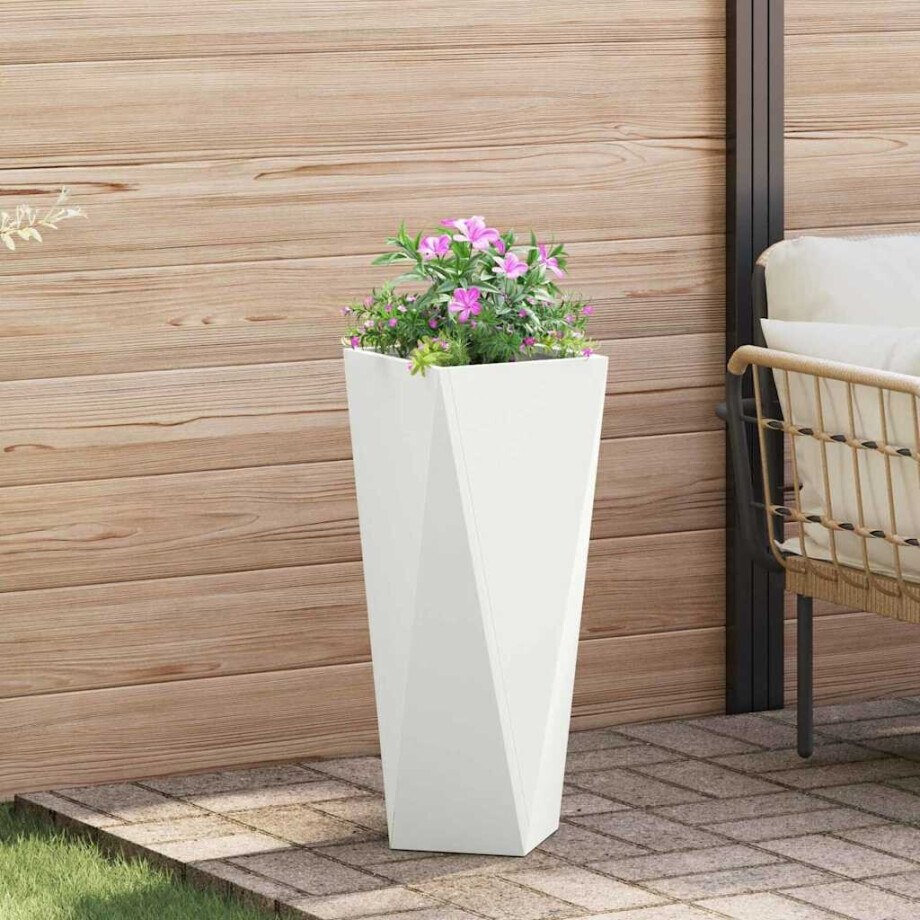 vidaXL Plantenbak Wit 30 x 30 x 75 cm Staal vidaXL Plantenbak Wit 30 x 30 x 75 cm Staal afbeelding 1