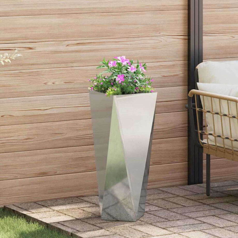 vidaXL Plantenbak Zilver 30 x 30 x 75 cm Gegalvaniseerd staal vidaXL Plantenbak Zilver 30 x 30 x 75 cm Gegalvaniseerd staal afbeelding 1