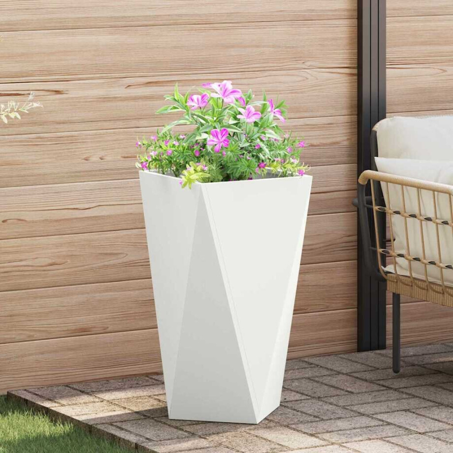 vidaXL Plantenbak Wit 40 x 40 x 75 cm Staal vidaXL Plantenbak Wit 40 x 40 x 75 cm Staal afbeelding 1