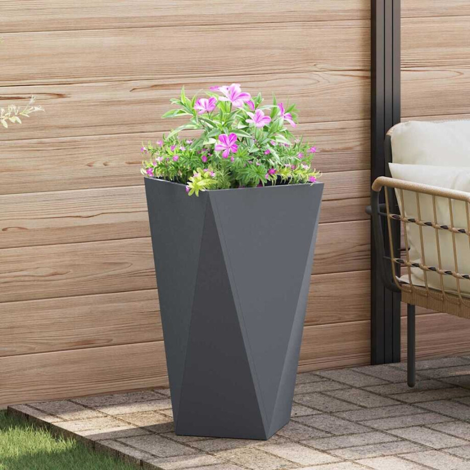 vidaXL Plantenbak Antraciet 40 x 40 x 75 cm Staal afbeelding 1