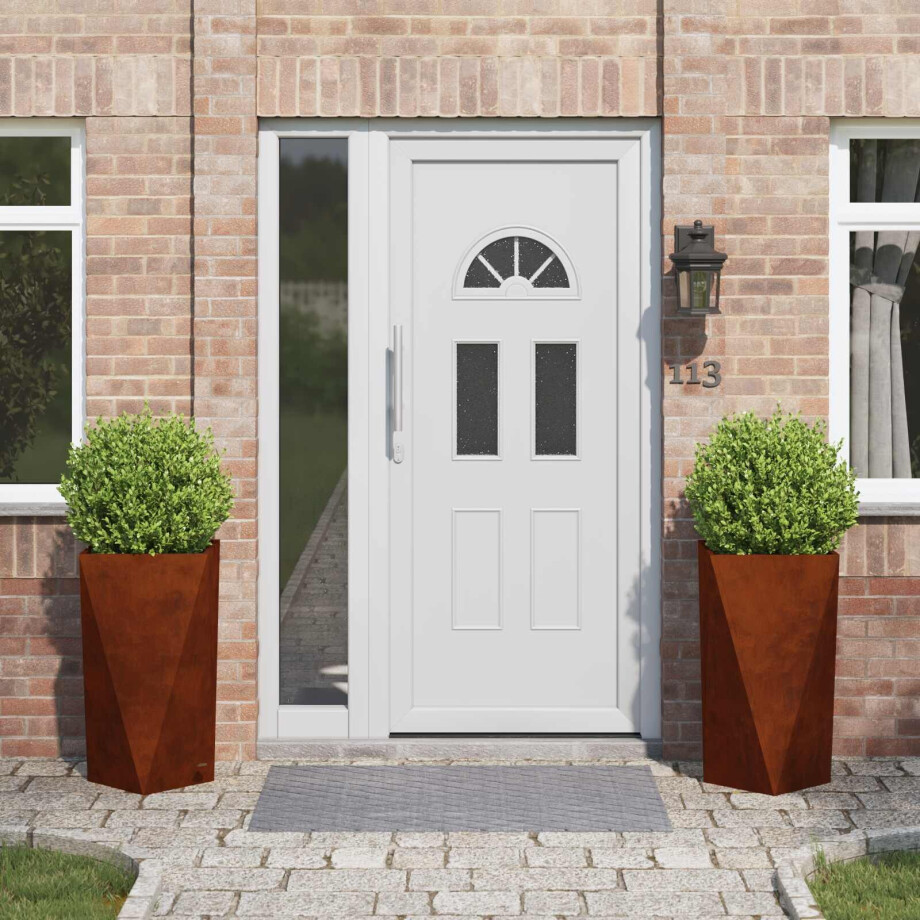 vidaXL Plantenbak 2 pcs Roestig 40 x 40 x 75 cm Cortenstaal afbeelding 1