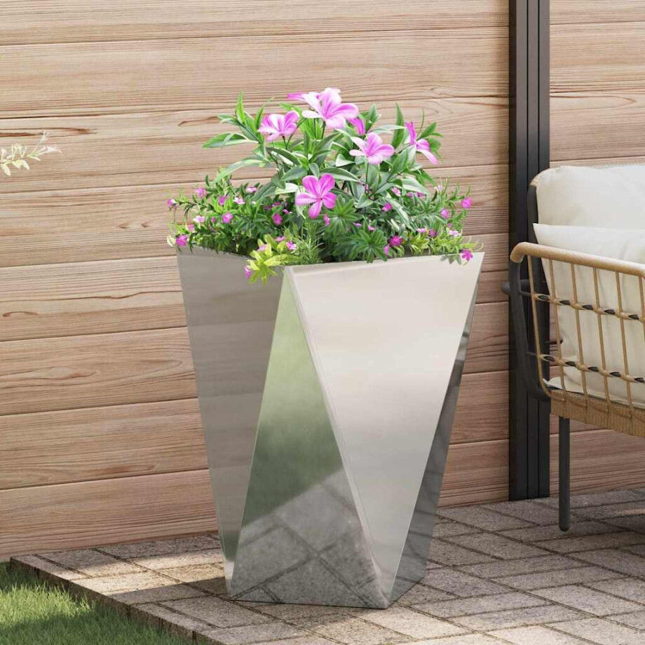 vidaXL Plantenbak Zilver 50 x 50 x 75 cm Gegalvaniseerd staal afbeelding 1