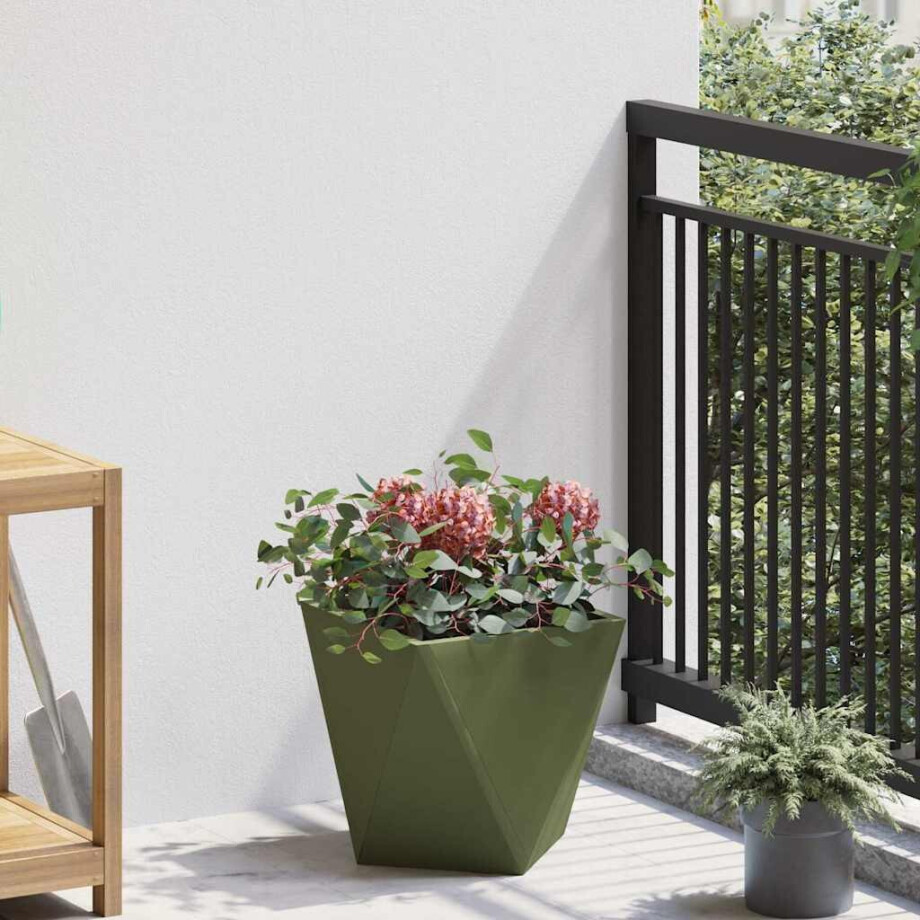 vidaXL Plantenbak Olijf Groen 30 x 30 x 30 cm Staal vidaXL Plantenbak Olijf Groen 30 x 30 x 30 cm Staal afbeelding 1