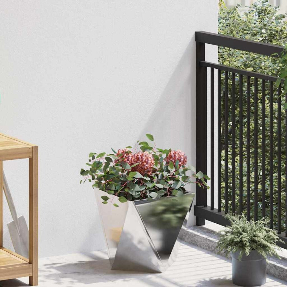 vidaXL Plantenbak Zilver 30 x 30 x 30 cm Roestvrij staal afbeelding 1