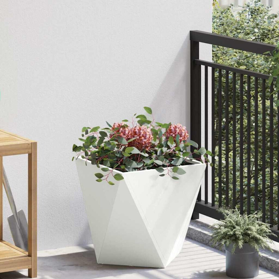 vidaXL Plantenbak Wit 40 x 40 x 40 cm Staal vidaXL Plantenbak Wit 40 x 40 x 40 cm Staal afbeelding 1