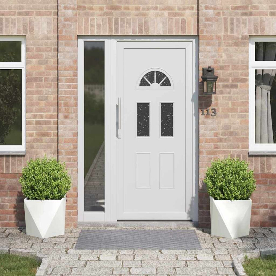 vidaXL Plantenbak 2 pcs Wit 40 x 40 x 40 cm Staal afbeelding 1