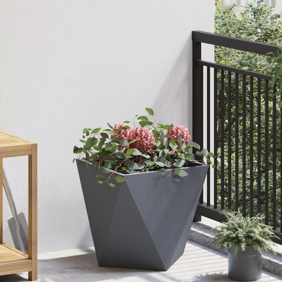 vidaXL Plantenbak Antraciet 40 x 40 x 40 cm Staal afbeelding 1