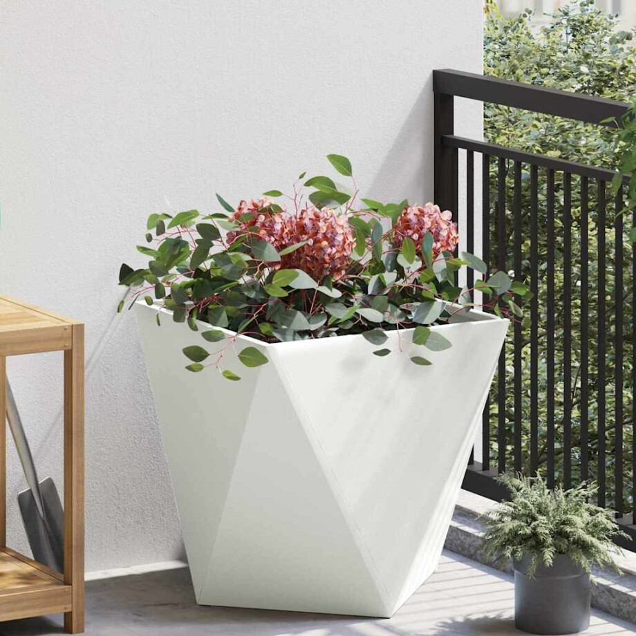 vidaXL Plantenbak Wit 50 x 50 x 50 cm Staal vidaXL Plantenbak Wit 50 x 50 x 50 cm Staal afbeelding 1
