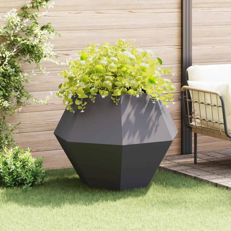 vidaXL Plantenbak Zwart 100 x 100 x 80 cm Staal vidaXL Plantenbak Zwart 100 x 100 x 80 cm Staal afbeelding 1