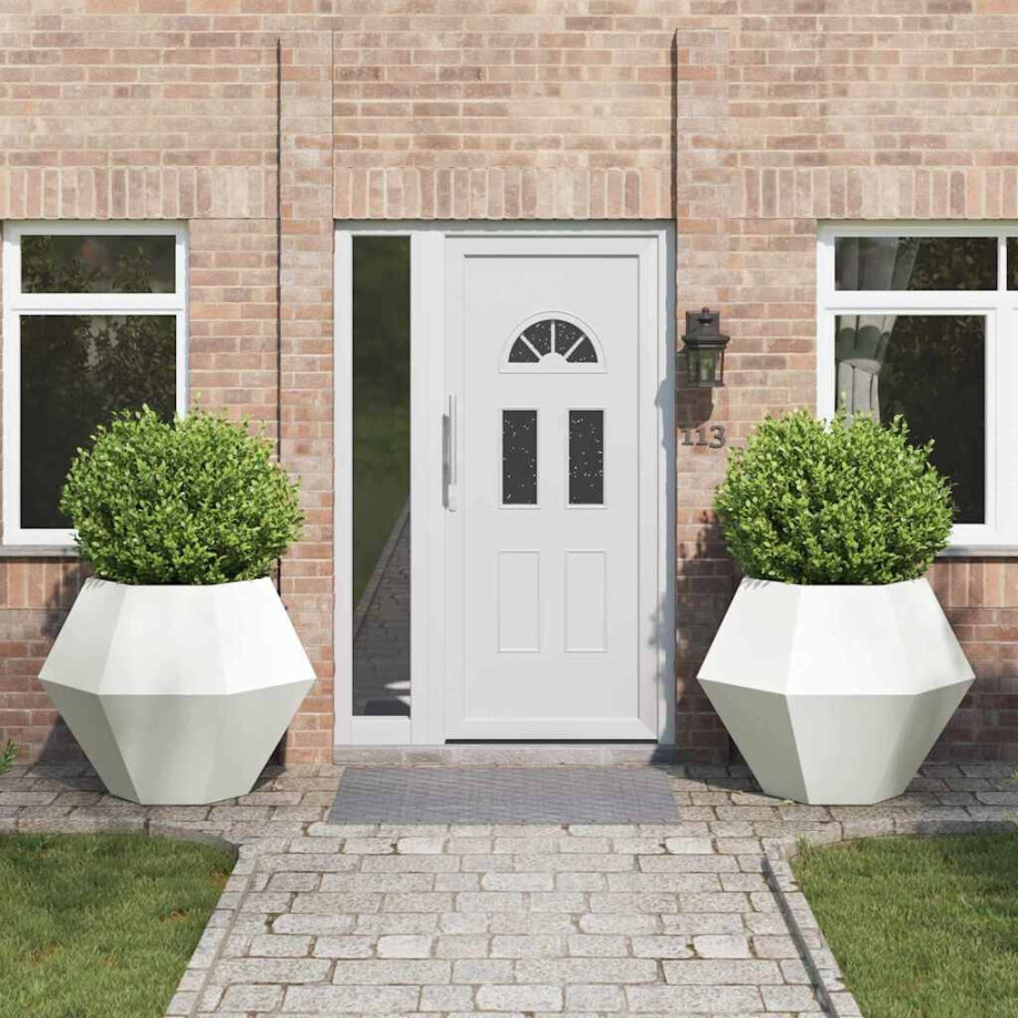 vidaXL Plantenbak 2 pcs Wit 100 x 100 x 80 cm Staal vidaXL Plantenbak 2 pcs Wit 100 x 100 x 80 cm Staal afbeelding 1