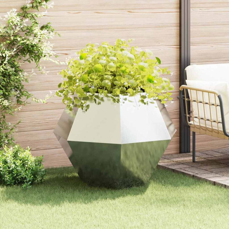 vidaXL Plantenbak Zilver 100 x 100 x 80 cm Roestvrij staal afbeelding 1