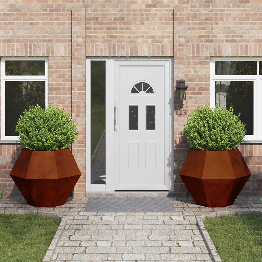 vidaXL Plantenbak 2 pcs Roestig 100 x 100 x 80 cm Cortenstaal afbeelding 1