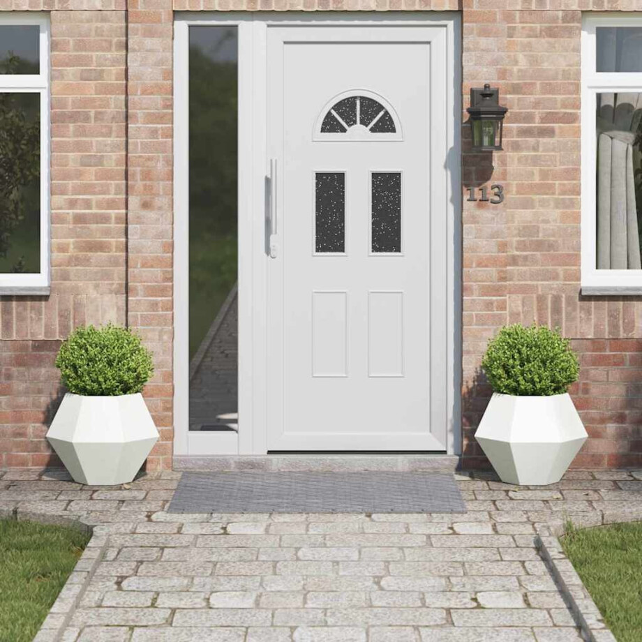 vidaXL Plantenbak 2 pcs Wit 50 x 50 x 40 cm Staal afbeelding 1