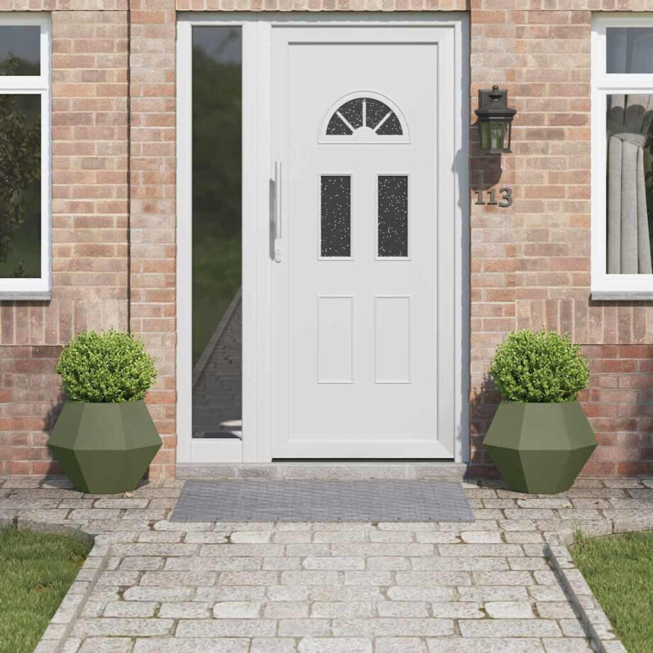 vidaXL Plantenbak 2 pcs Olijf Groen 50 x 50 x 40 cm Staal afbeelding 1