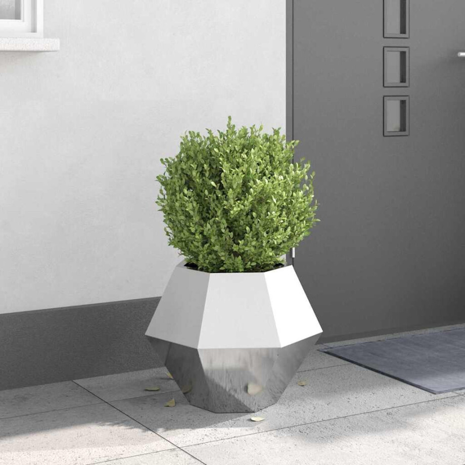 vidaXL Plantenbak Zilver 50 x 50 x 40 cm Roestvrij staal afbeelding 1