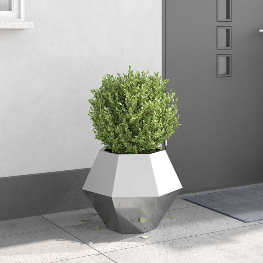 vidaXL Plantenbak Zilver 50 x 50 x 40 cm Gegalvaniseerd staal afbeelding 1