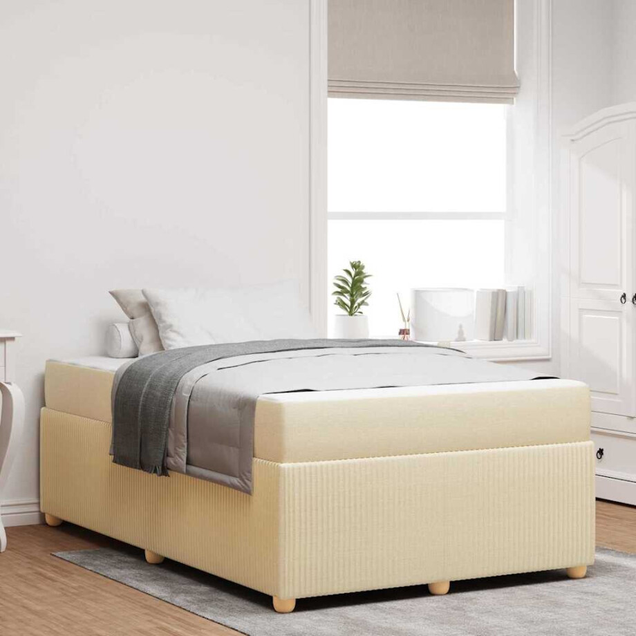vidaXL Bedframe Anders Crème 120 x 200 cm Stof vidaXL Bedframe Anders Crème 120 x 200 cm Stof afbeelding 1