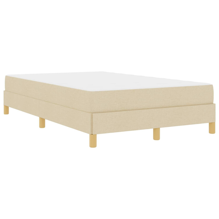 vidaXL Boxspringbed Crème 120 x 190 cm Stof vidaXL Boxspringbed Crème 120 x 190 cm Stof afbeelding 1