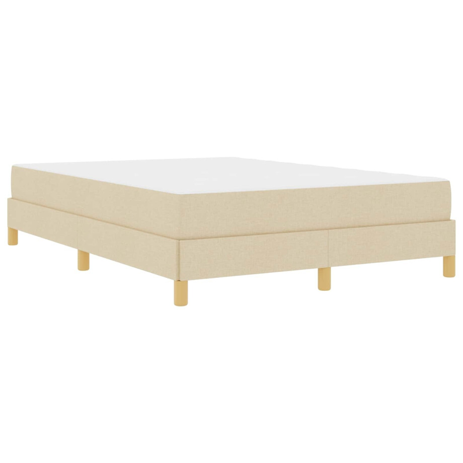vidaXL Boxspringbed met matras Crème 140 x 200 cm Stof afbeelding 1