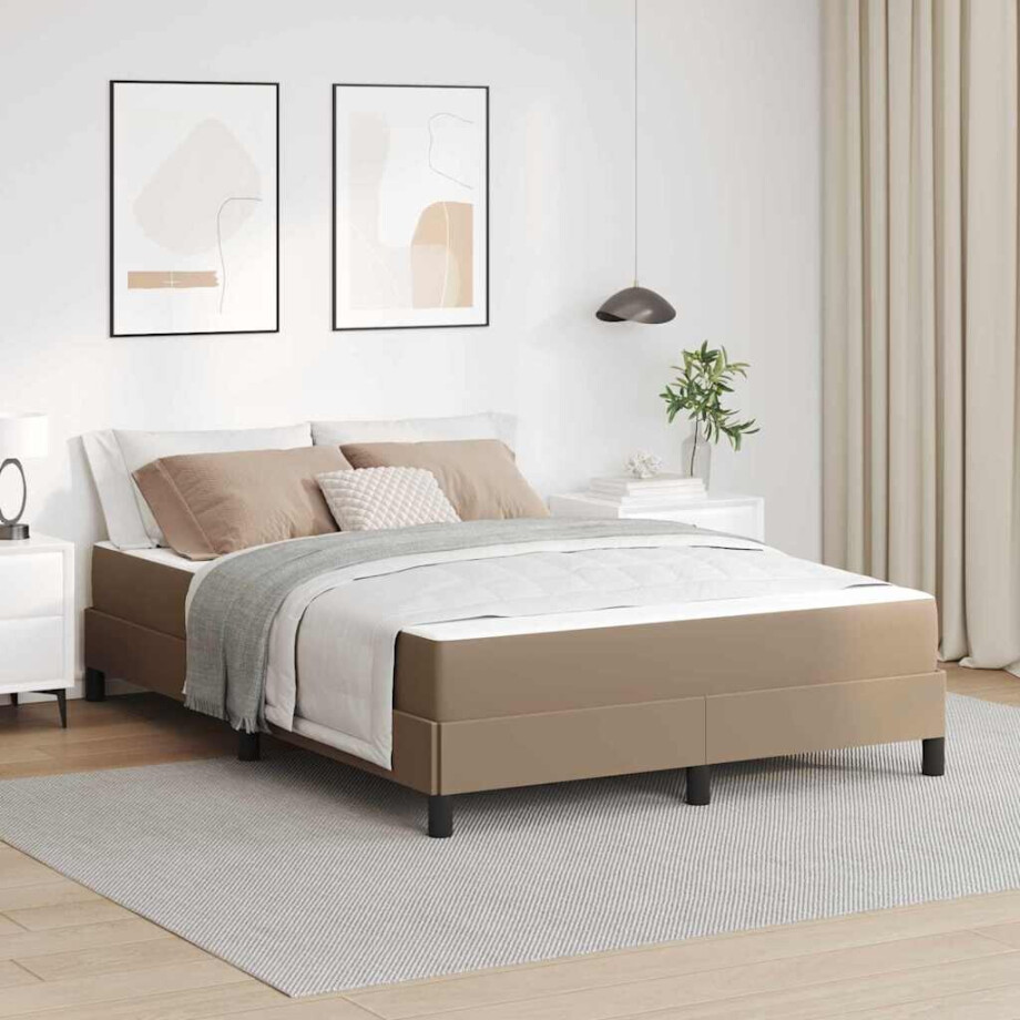 vidaXL Bed Anders Cappuccino 140 x 190 cm Kunstleer afbeelding 1