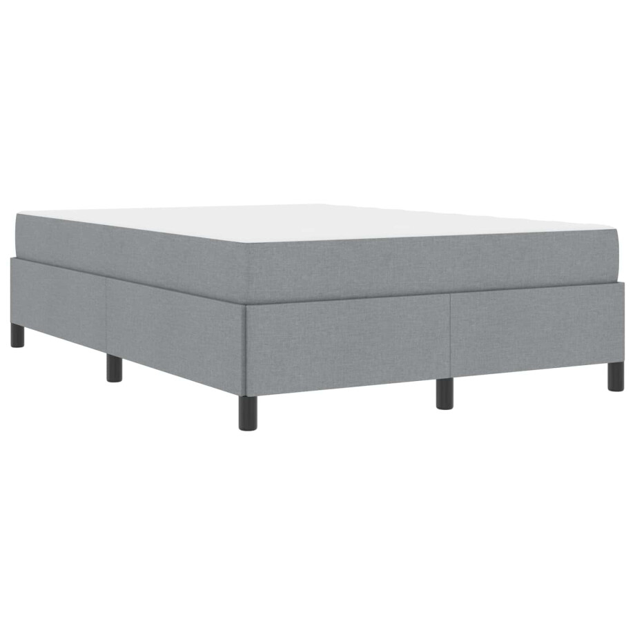 vidaXL Boxspringbed Lichtgrijs 140 x 200 cm Stof afbeelding 1