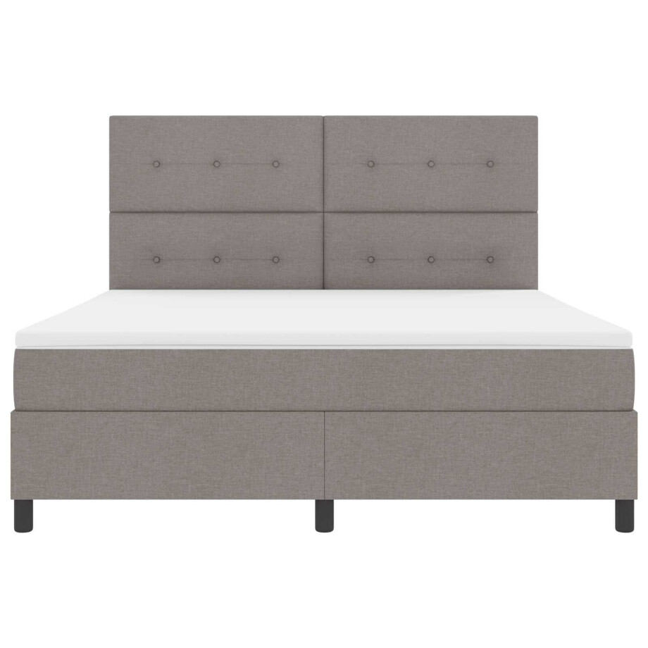 vidaXL Boxspring bed met matras met LED Taupe 180 x 200 cm Stof afbeelding 1