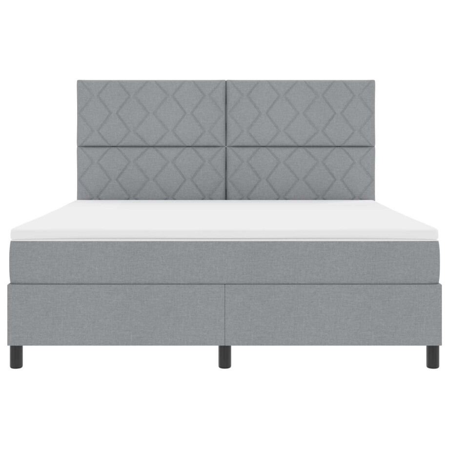 vidaXL Boxspring bed met hoofdeinde Lichtgrijs 180 x 200 cm Stof vidaXL Boxspring bed met hoofdeinde Lichtgrijs 180 x 200 cm Stof afbeelding 1