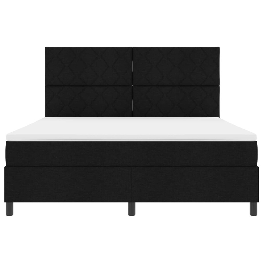 vidaXL Boxspring bed met LED-stripverlichting Zwart 180 x 200 cm Stof vidaXL Boxspring bed met LED-stripverlichting Zwart 180 x 200 cm Stof afbeelding 1